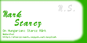 mark starcz business card